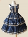 Black / Red / Blue Infanta Lace Applique Sweet Lolita JSK Dress