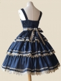 Black / Red / Blue Infanta Lace Applique Sweet Lolita JSK Dress