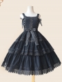 Black / Red / Blue Infanta Lace Applique Sweet Lolita JSK Dress