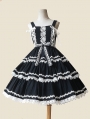 Black / Red / Blue Infanta Lace Applique Sweet Lolita JSK Dress