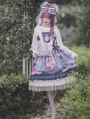 Infanta Mother Goose Nursery Rhyme Blue Chiffon Elegant Sweet Lolita JSK Dress
