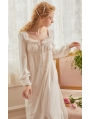 White Vintage Sweet Medieval Underwear Chemise Dress