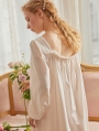 White Vintage Sweet Medieval Underwear Chemise Dress