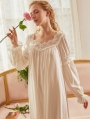 White Vintage Medieval Lace Underwear Chemise Dress