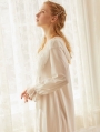 White Vintage Medieval Sweet Underwear Chemise Dress
