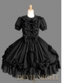 Black Sweet Bow Short Sleeves Gothic Lolita Dress