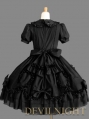 Black Sweet Bow Short Sleeves Gothic Lolita Dress