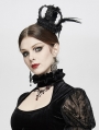 Black Gothic Queen Feather Crown Headdress