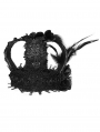 Black Gothic Queen Feather Crown Headdress