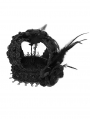 Black Gothic Queen Feather Crown Headdress