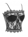 Black Sexy Gothic Perspective Lace Corset Top for Women