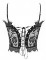 Black Sexy Gothic Perspective Lace Corset Top for Women