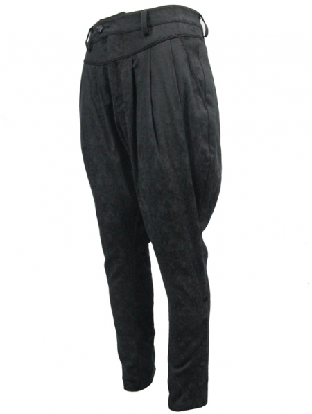 Black Vintage Jacquard Gothic Long Pants for Men - Devilnight.co.uk