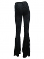 Black Daily Wear Gothic Jacquard Flared Trousers for Women