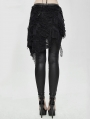 Black Gothic Punk Hollowed-out Irregular Leggings for Women