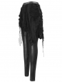 Black Gothic Punk Hollowed-out Irregular Leggings for Women