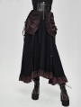 Black Steampunk High Waist Long Skirt