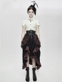 Black Steampunk High Waist Long Skirt