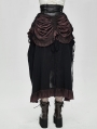 Black Steampunk High Waist Long Skirt