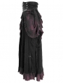 Black Steampunk High Waist Long Skirt