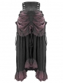 Black Steampunk High Waist Long Skirt