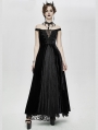 Black Vintage Sexy Gothic Off-the-Shoulder Velvet Long Prom Party Dress