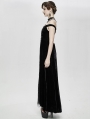 Black Vintage Sexy Gothic Off-the-Shoulder Velvet Long Prom Party Dress