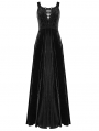 Black Vintage Sexy Gothic Off-the-Shoulder Velvet Long Prom Party Dress