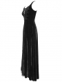 Black Vintage Sexy Gothic Off-the-Shoulder Velvet Long Prom Party Dress