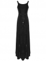 Black Vintage Sexy Gothic Off-the-Shoulder Velvet Long Prom Party Dress