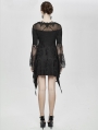 Black Vintage Gothic Jacquard Short Irregular Dress