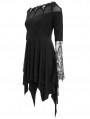 Black Vintage Gothic Jacquard Short Irregular Dress