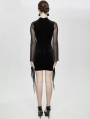 Black Sexy Gothic Transparent Long Sleeve Mini Dress