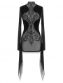 Black Sexy Gothic Transparent Long Sleeve Mini Dress