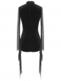 Black Sexy Gothic Transparent Long Sleeve Mini Dress