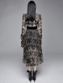 Vintage Pattern Sexy Gothic Long Sleeve High-Low Dress