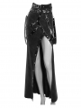 Black Sexy Gothic Punk High Split Long Skirt