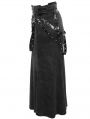 Black Sexy Gothic Punk High Split Long Skirt