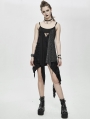 Black Gothic Punk Asymmetric Sleeveless Daily Wear Dress