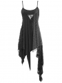 Black Gothic Punk Asymmetric Sleeveless Daily Wear Dress