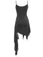 Black Gothic Punk Asymmetric Sleeveless Daily Wear Dress