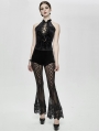 Black Vintage Gothic Velvet Daily Wear Tank Top for Women