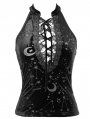 Black Vintage Gothic Velvet Daily Wear Tank Top for Women