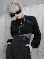 Black Street Fashion Gothic Punk Grunge Loose Mini Coat for Women