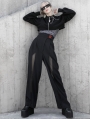 Black Street Fashion Gothic Punk Grunge Loose Mini Coat for Women