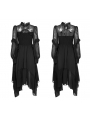 Black Gothic Grunge Chiffon Long Sleeve Irregular Daily Wear Dress