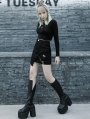 Black Street Fashion Gothic Punk Grunge Irregular Mini Skirt