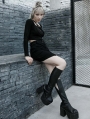 Black Street Fashion Gothic Punk Grunge Irregular Mini Skirt