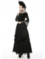 Black Vintage Gothic Victorian Off-the-Shoulder Velvet Lace Shirt for Women