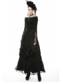 Black Vintage Gothic Victorian Off-the-Shoulder Velvet Lace Shirt for Women